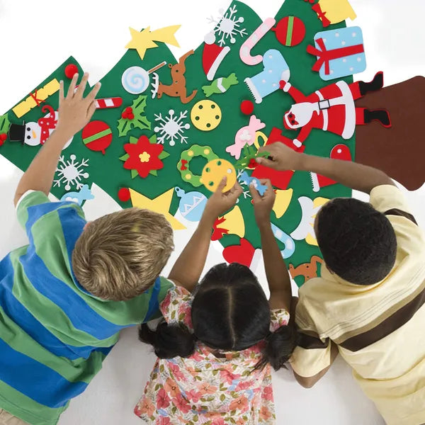 DIY Felt Christmas Tree Advent — 41 Detachable Ornaments, Kids Wall Countdown