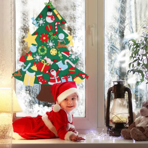 DIY Felt Christmas Tree Advent — 41 Detachable Ornaments, Kids Wall Countdown