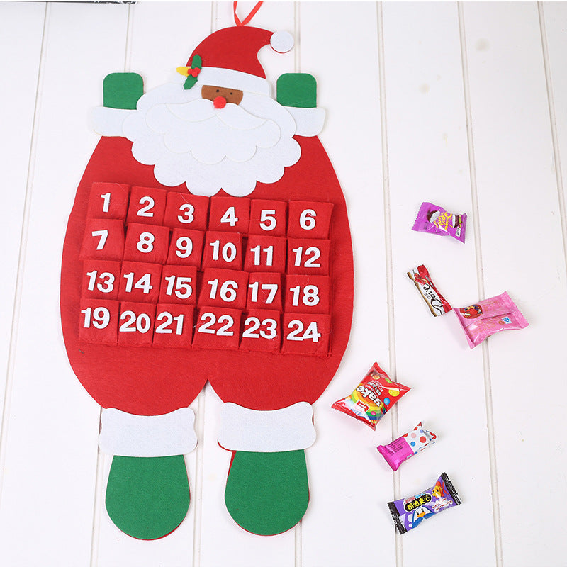 Santa Felt Advent Wall Hang — 24 Pocket Countdown