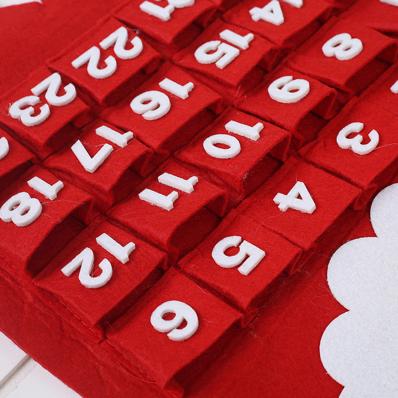 Santa Felt Advent Wall Hang — 24 Pocket Countdown