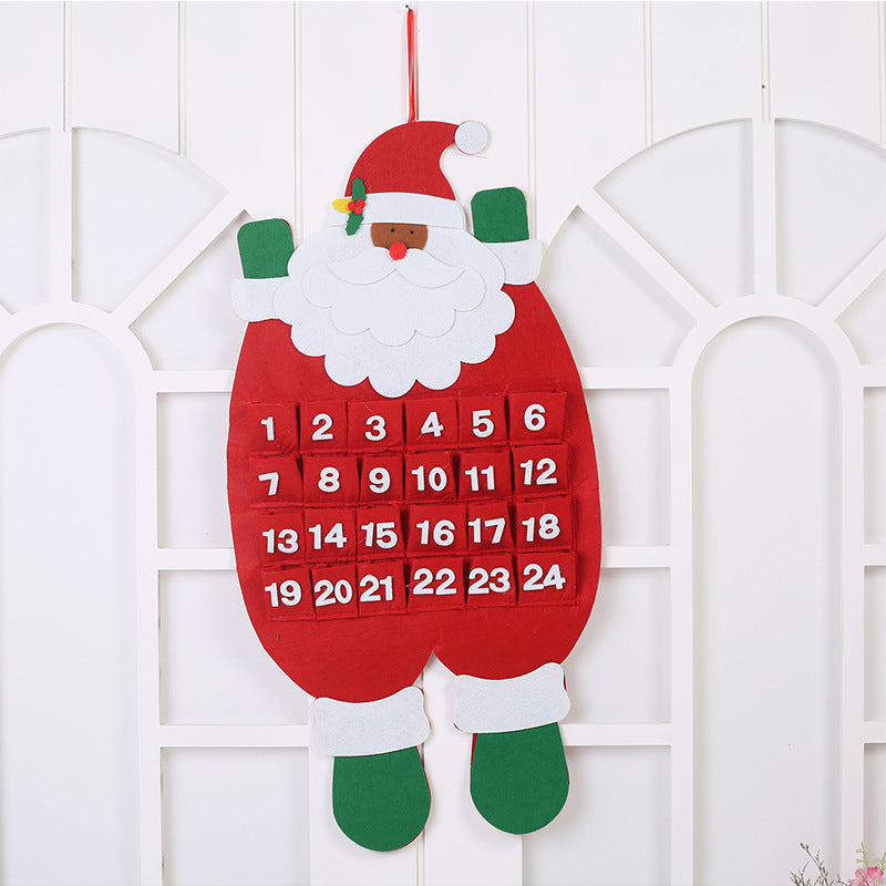 Santa Felt Advent Wall Hang — 24 Pocket Countdown