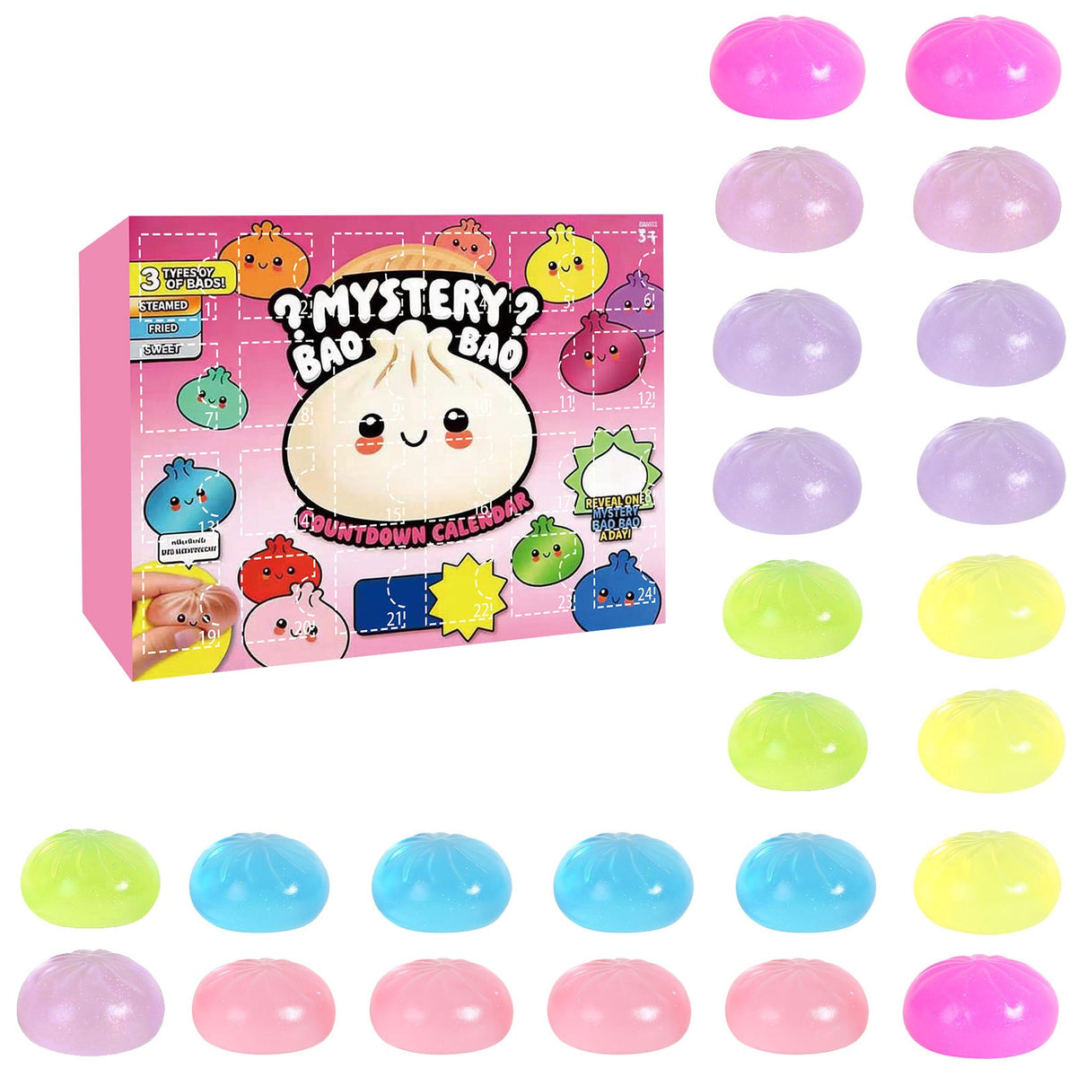 Crystal Squishy Advent Calendar — 24 Stress-Relief Toys