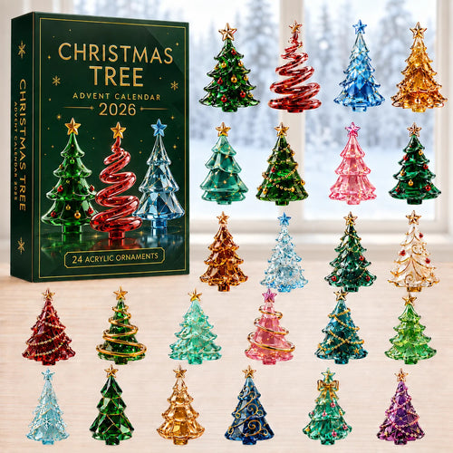Acrylic Sea-Glass Tree Advent — 24 Ornament Countdown