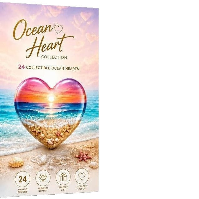 Ocean Heart Acrylic Ornament Advent — Beach Countdown Set