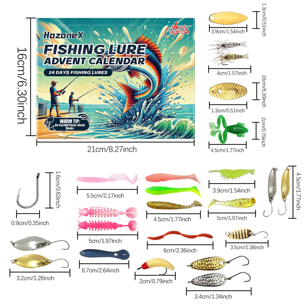 Fishing Lure Advent Calendar — 24-Piece Countdown Set