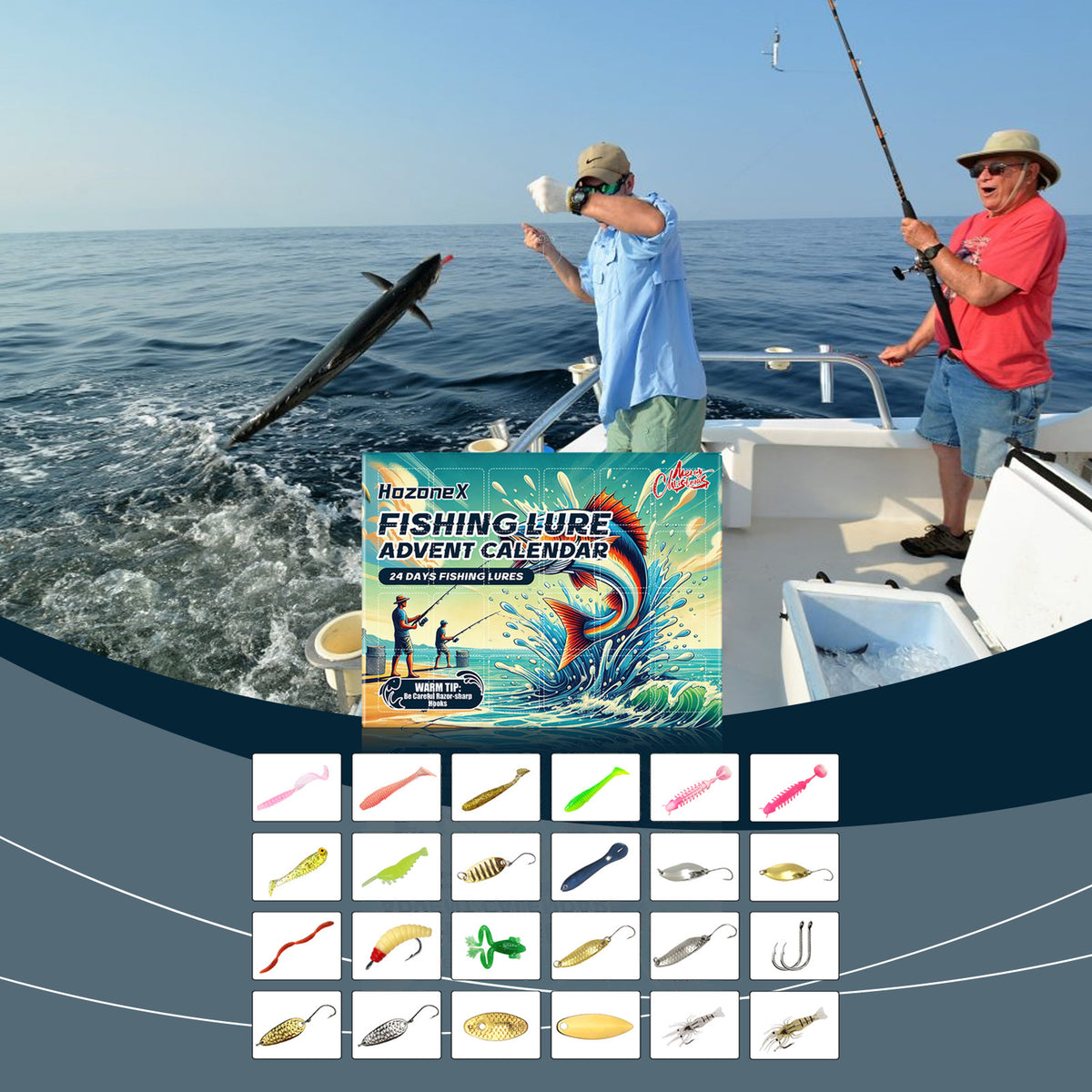 Fishing Lure Advent Calendar — 24-Piece Countdown Set