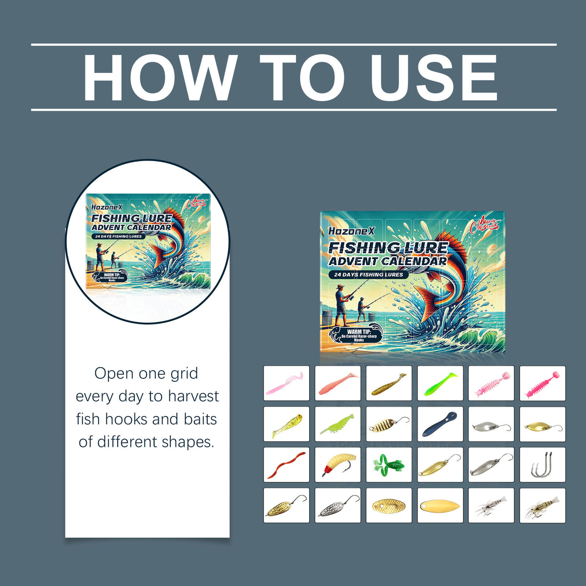 Fishing Lure Advent Calendar — 24-Piece Countdown Set
