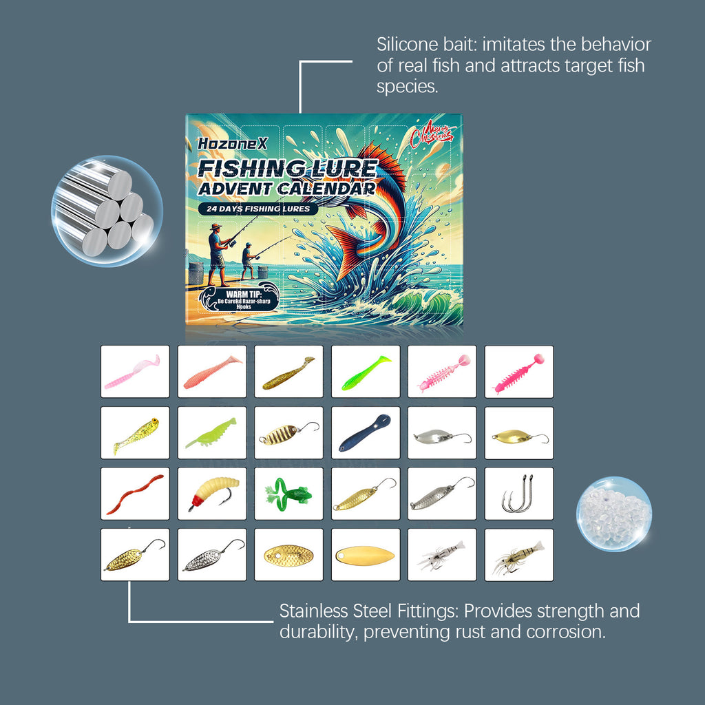Fishing Lure Advent Calendar — 24-Piece Countdown Set