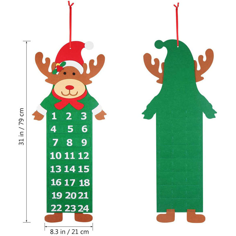 Non-Woven Felt Advent Wall Hang — 24 Pockets