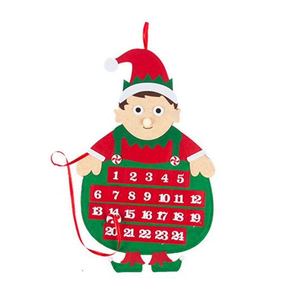 Elf Felt Advent Wall Hang — Fill-Your-Own Pocket Countdown