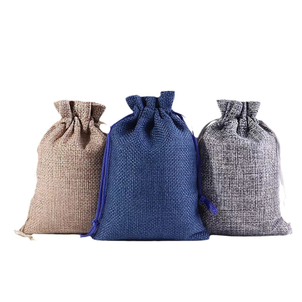 Linen Drawstring Advent Bags — Fill-Your-Own with Clips