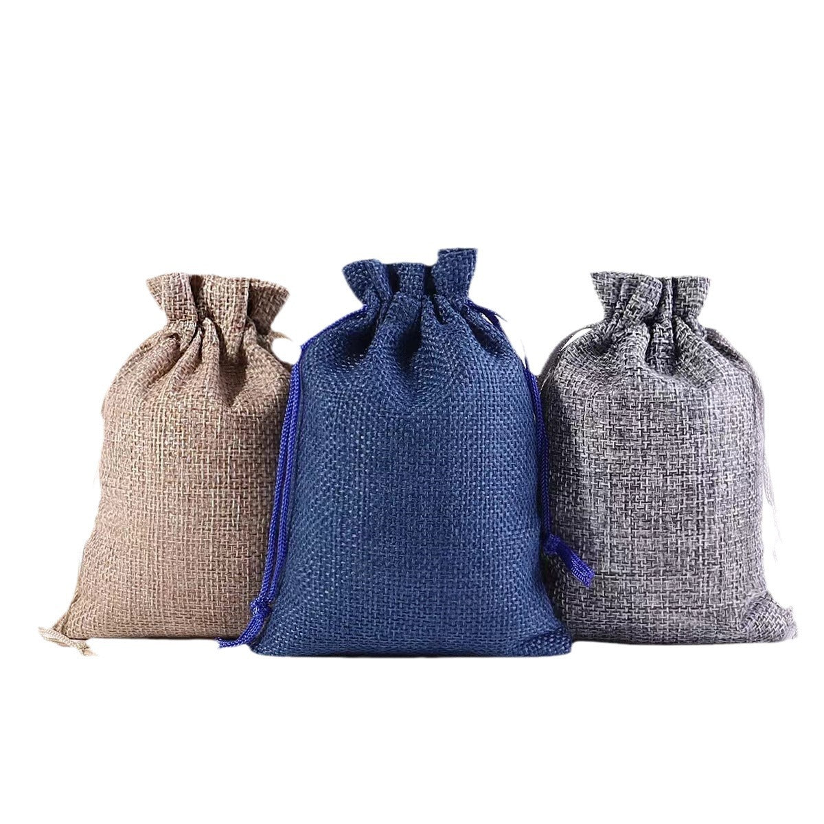 Linen Drawstring Advent Bags — Fill-Your-Own with Clips