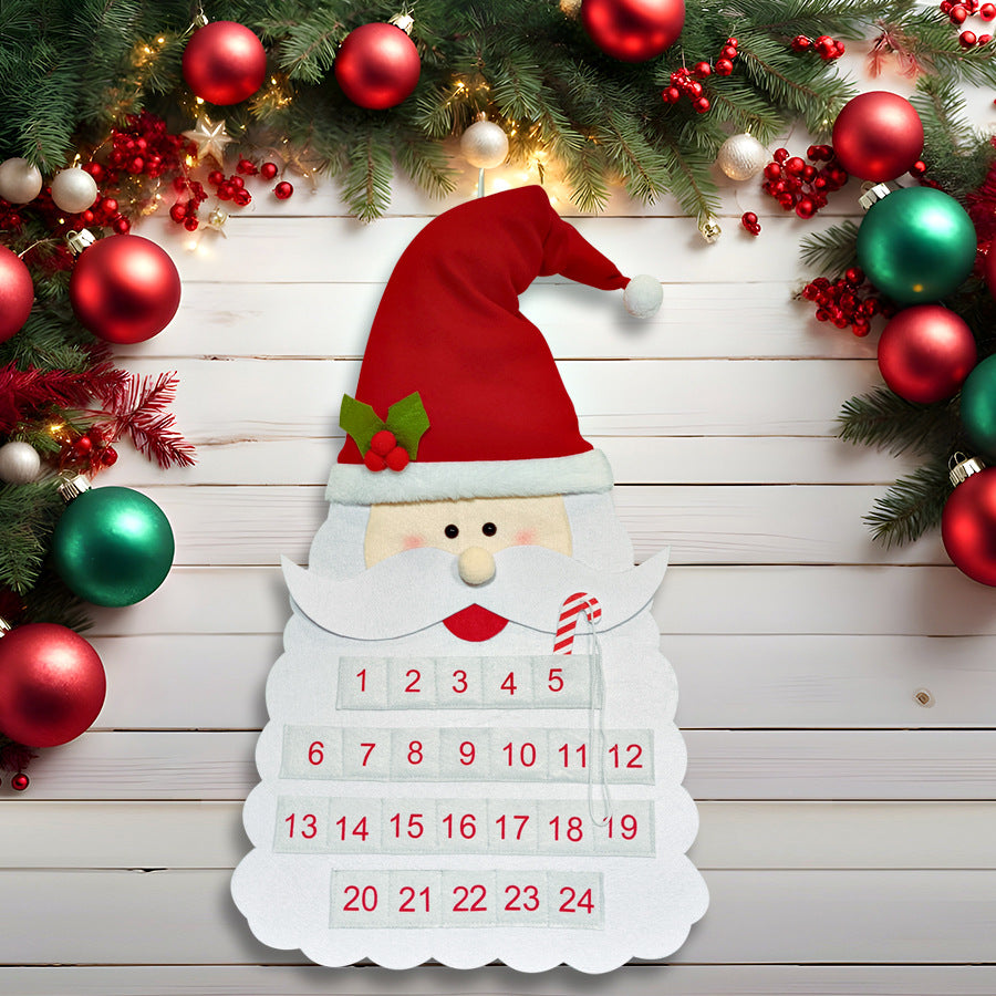 Felt Character Advent Hang — Santa Snowman Elf Elk Countdown