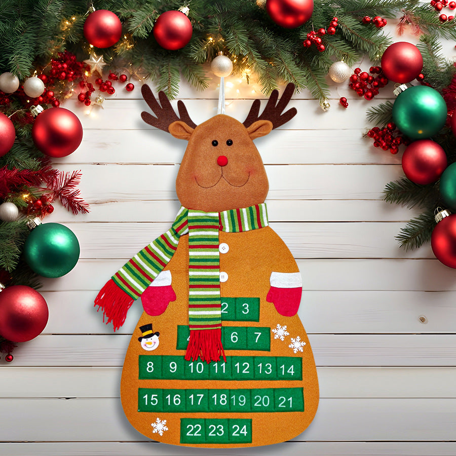 Elk Felt Advent Wall Hang — Fill-Your-Own Pocket Countdown