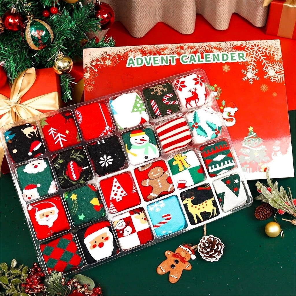 Christmas Socks Advent Calendar — 24 Pair Blind Box Set