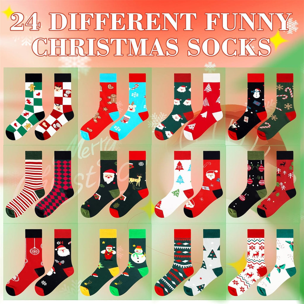 Christmas Socks Advent Calendar — 24 Pair Blind Box Set