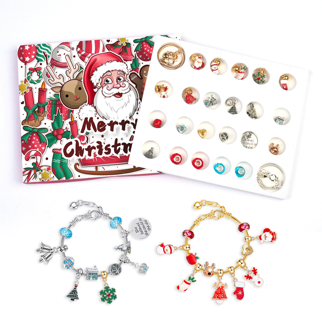 Kids DIY Bracelet Advent Calendar — Santa Reindeer Charm Kit