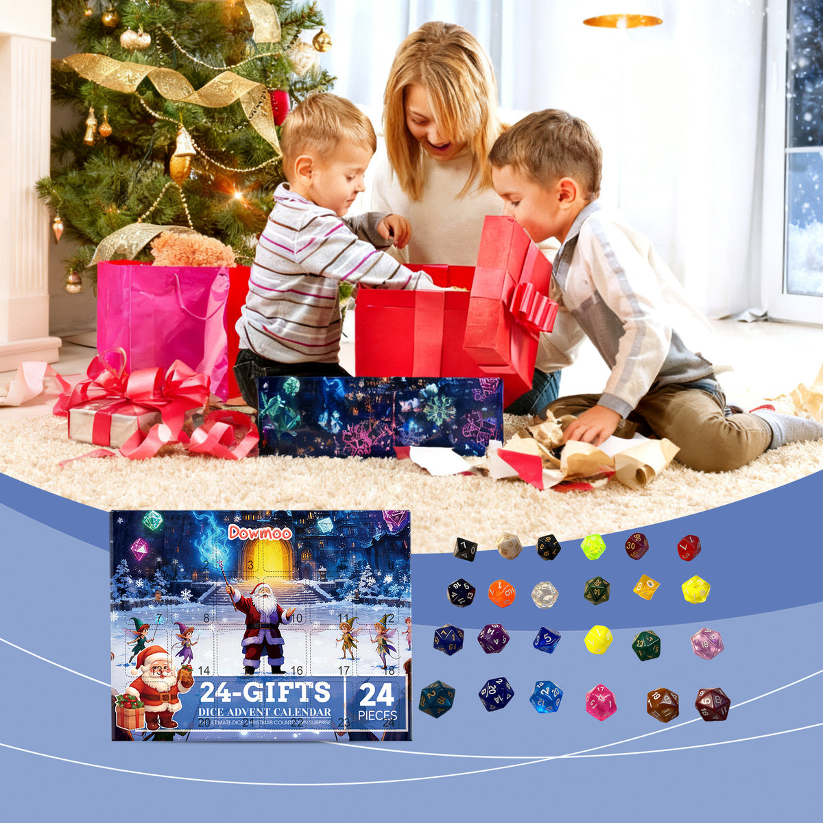 Polyhedral Dice Advent Calendar — 24pc Acrylic Blind Box
