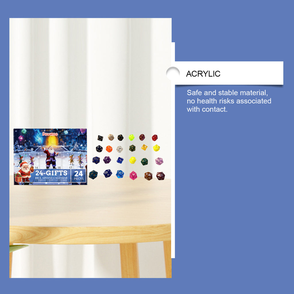 Polyhedral Dice Advent Calendar — 24pc Acrylic Blind Box