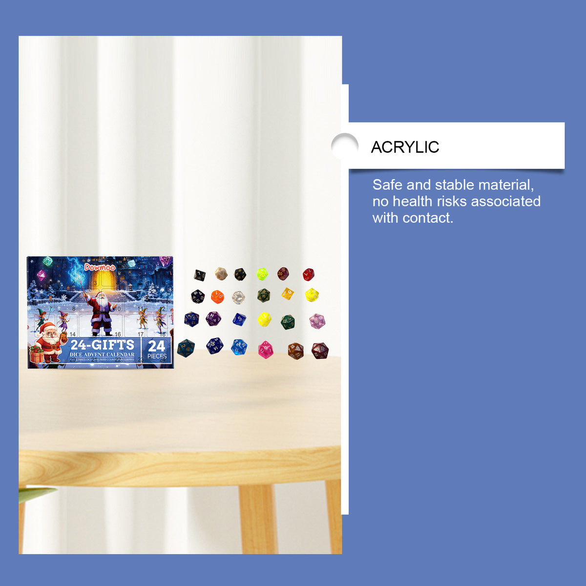 Polyhedral Dice Advent Calendar — 24pc Acrylic Blind Box