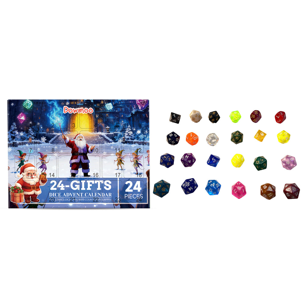 Polyhedral Dice Advent Calendar — 24pc Acrylic Blind Box