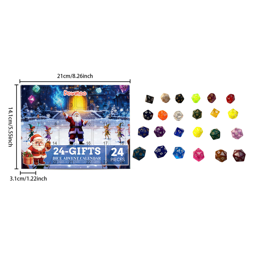 Polyhedral Dice Advent Calendar — 24pc Acrylic Blind Box