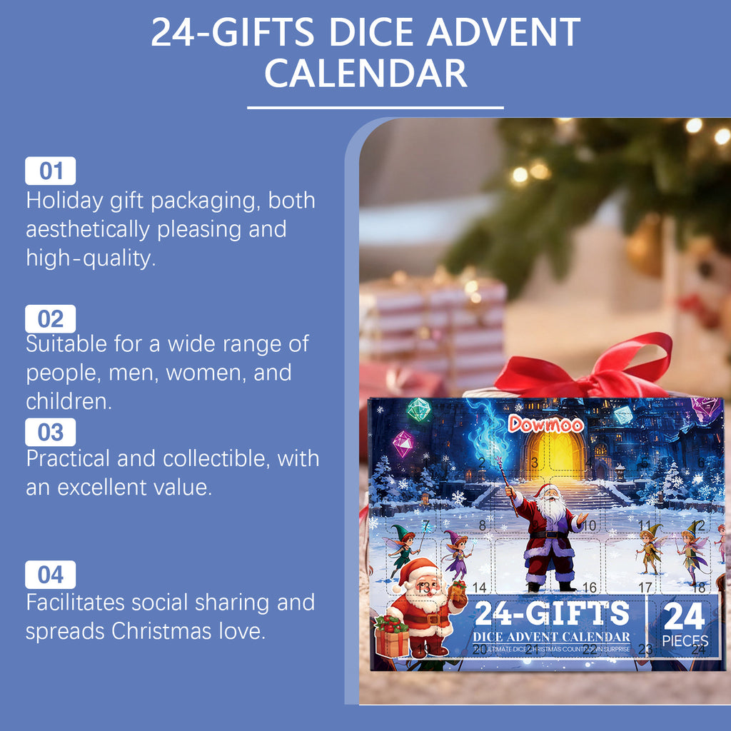 Polyhedral Dice Advent Calendar — 24pc Acrylic Blind Box